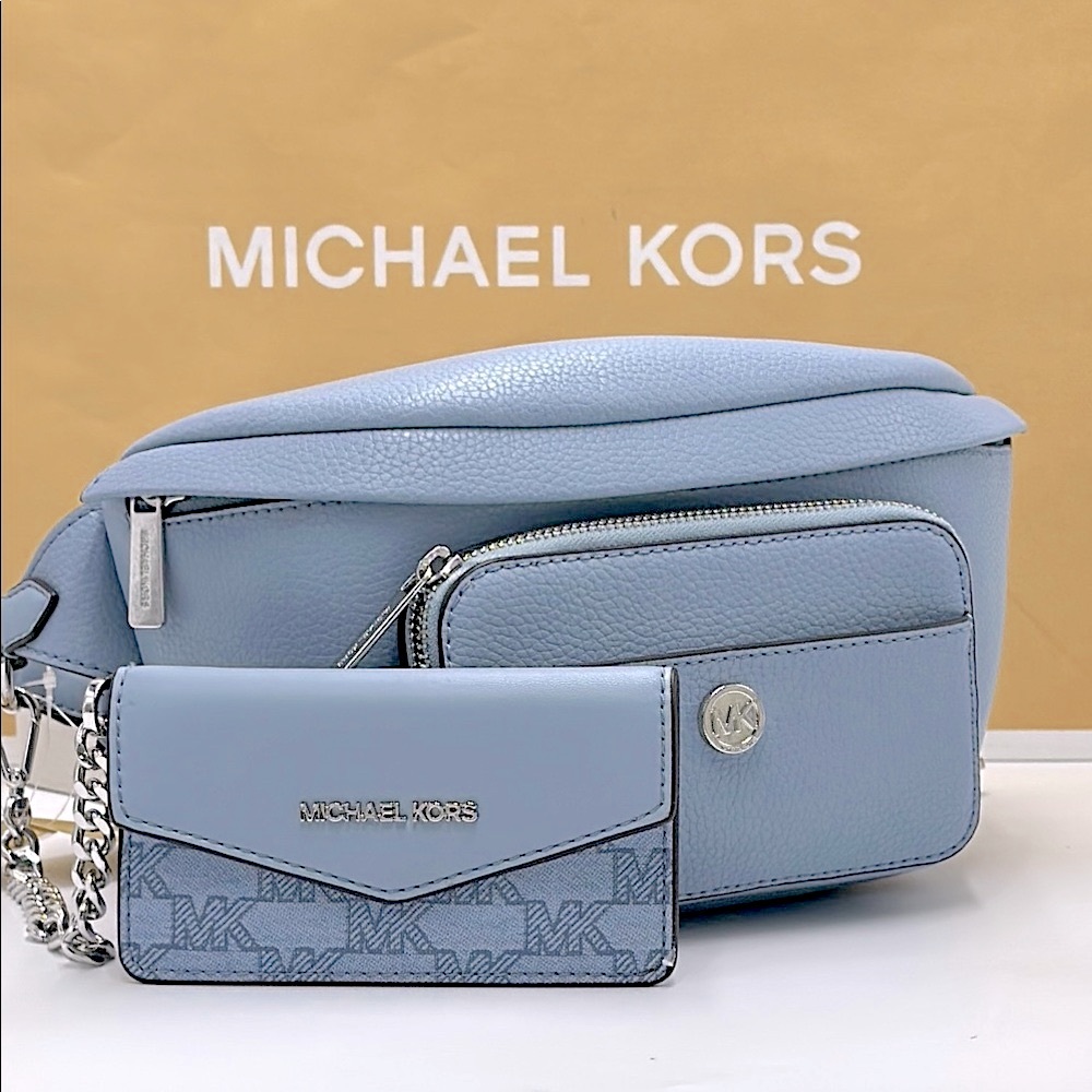 Michael Kors Maisie Large Pebbled Leather 2-in-1 Sling Pack Fanny Belt Waist NWT